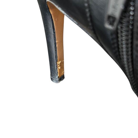 Coach Seneca Shoes Womens Size 6.5 Black Leather Booties Heels Zip Dressy - Picture 12 of 14